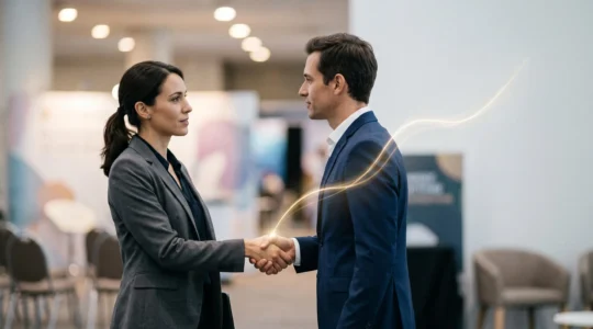 Illustration symbolisant la transformation d'un événement d'entreprise en résultats commerciaux mesurables